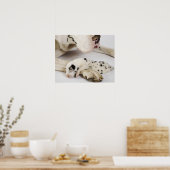 Poster Arlequin grand chiot Dane dormant sur la mère (Cuisine)