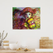 Poster ARLEQUIN JOUANT DU VIOLON / Carnaval de Venise (Cuisine)