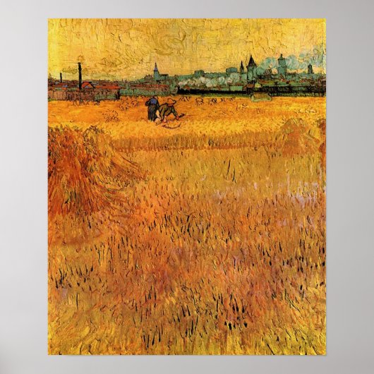 Poster Arles Vue des champs de blé. Vincent van Gogh (Devant)