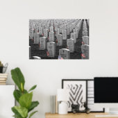 Poster Arlington B&W Drapeaux couleur (Bureau à domicile)