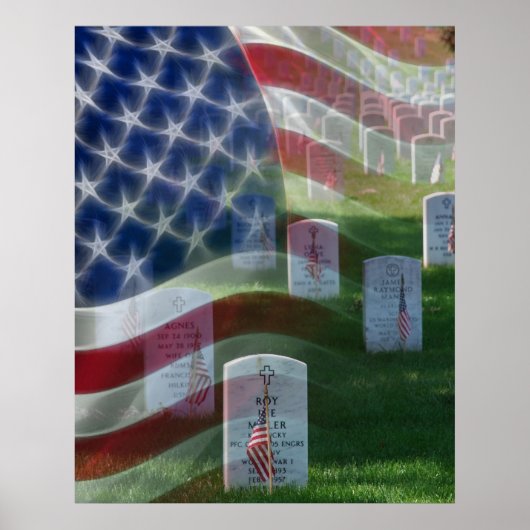 Poster Arlington National Cemeemetery, drapeau américain (Devant)