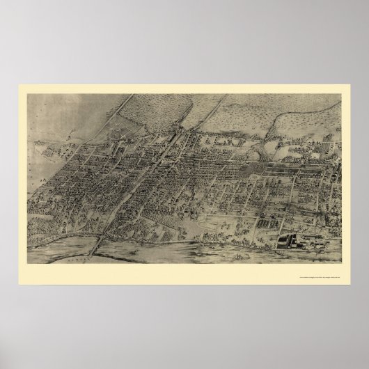Poster Arlington, NJ Panoramic Map - 1907 (Devant)