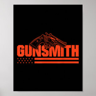 Poster Arme à feu américaine de style rétro Patriot Drape