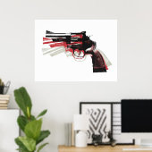 Poster Arme à pistolet tournant en blanc (Bureau à domicile)