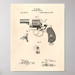 Poster Arme de police 1881 Art de brevet - Vieux Poivre