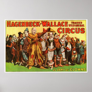 Poster Armée de Hagenbeck Wallace d'affiche de clowns