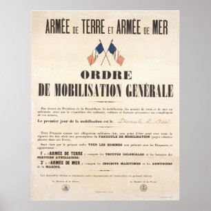 Poster Armée et Marine françaises. Ordre général de mobil