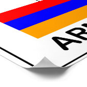 Poster arménie pays carte politique drapeau (Coin)