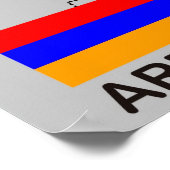 Poster arménie pays carte politique drapeau (Coin)