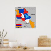 Poster arménie pays carte politique drapeau (Cuisine)