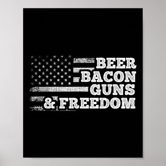 Poster Armes À Bacon Et Drapeau Américain Liberté (Devant)