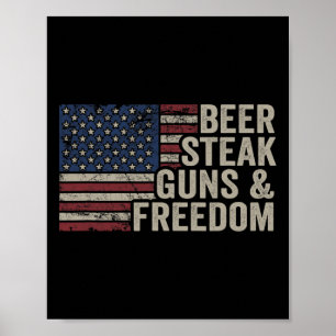 Poster Armes À Vapeur De Bière Et Liberté - 4 Juillet Dra
