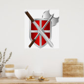 Poster Armes croisées sur Bouclier (Cuisine)