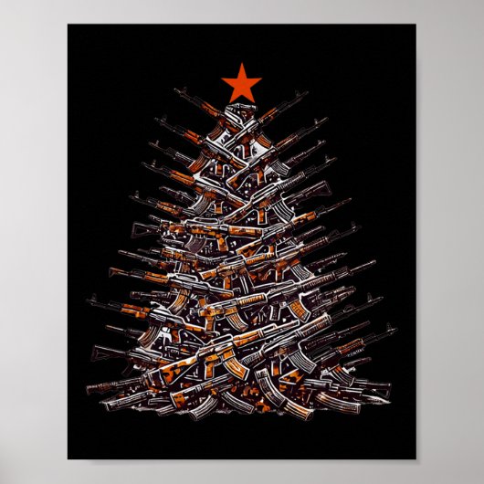 Poster Armes De Noël Arbre Drôle Noël 2024 Cadeaux Pour A (Devant)