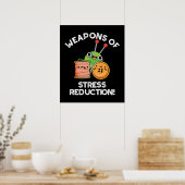 Poster Armes De Stress Réduction Drôle Tricot Dark BG (Cuisine)