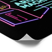 Poster Armoire d'arcade de machine Neon Arcade 80s rétro (Coin)