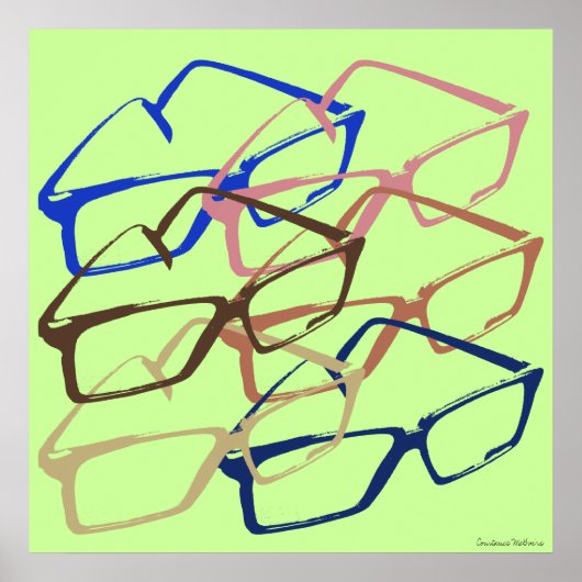 Poster Armoire Lunettes de sécurité de travail rétro (Devant)