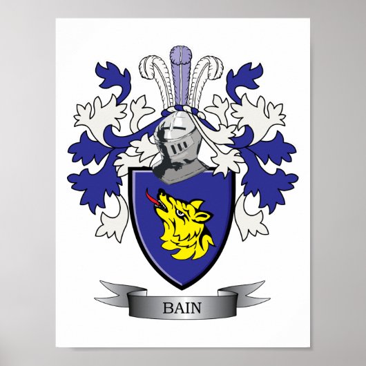 Poster Armoiries de Bain Family Crest (Devant)