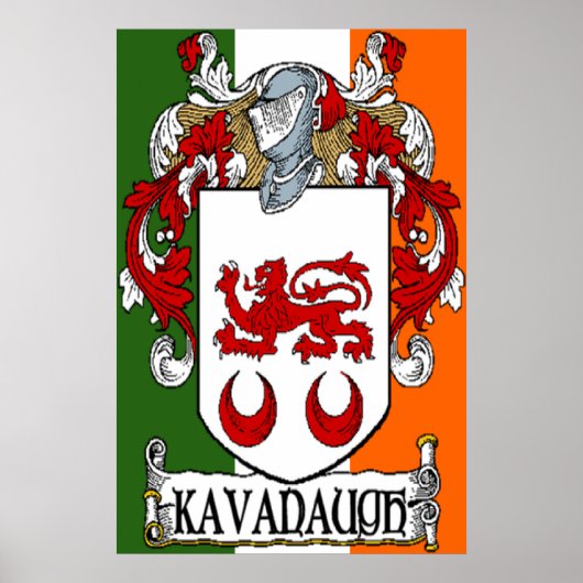 Poster Armoiries de Kavanaugh Drapeau irlandais Imprimer (Devant)
