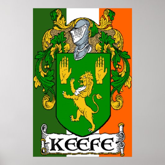 Poster Armoiries de Keefe Drapeau irlandais Imprimer (Devant)