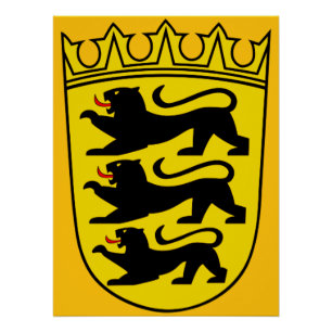 Poster Armoiries de l'Allemagne Baden-Wurttemberg