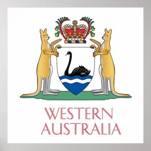 Poster Armoiries de l'Australie occidentale (Devant)
