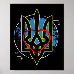 Poster Armoiries de l'Ukraine Cosaque ukrainien