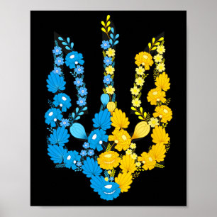 Poster Armoiries de l'Ukraine en couleur nationale Ukrain