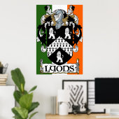Poster Armoiries de Lyons Drapeau irlandais (Bureau à domicile)