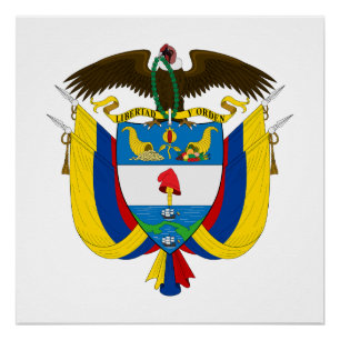 Poster Armoiries de pays Colombie symbole emblème drapeau