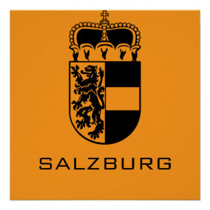 Poster Armoiries de Salzbourg en monochrome Fine Art