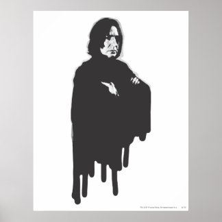 Poster Armoiries de Severus Snape croisées B-W