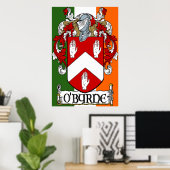 Poster Armoiries d'O'Byrne Drapeau irlandais Imprimer (Bureau à domicile)