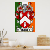 Poster Armoiries d'O'Byrne Drapeau irlandais Imprimer (Cuisine)