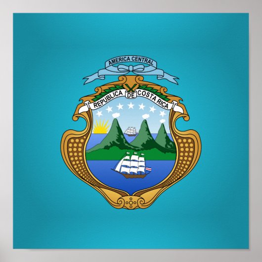 Poster Armoiries du Costa Rica (Devant)