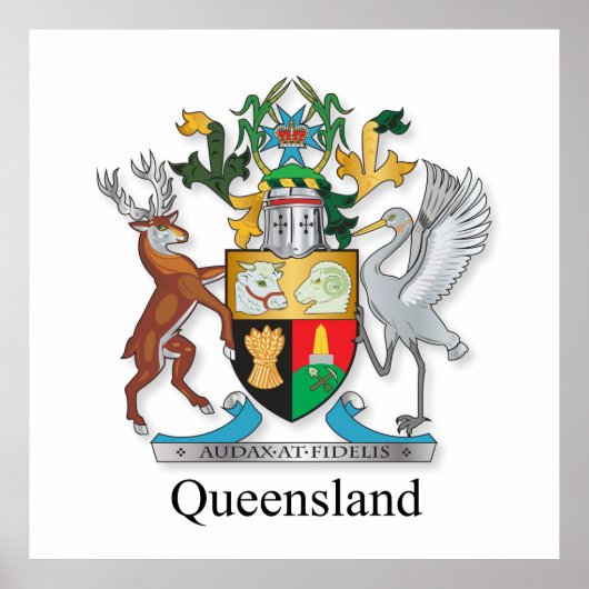 Poster Armoiries du Queensland (Devant)