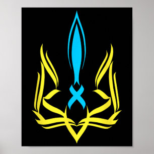 Poster Armoiries nationales ukrainiennes Couleurs jaune b