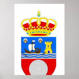 Poster Armoiries officielles Cantabrie Espagne Symbole Lo