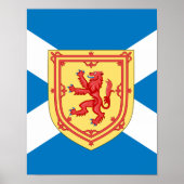 Poster Armoiries royales de l'Écosse et drapeau (Devant)