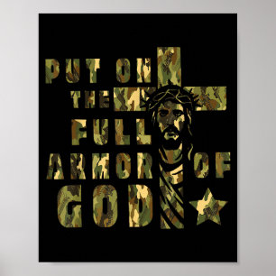 Poster Armure de camouflage de Dieu Chrétiens Religieux