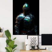 Poster Armure de Chevalier Médiéval, Couleurs Abstraites (Bureau à domicile)