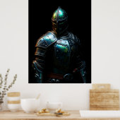 Poster Armure de Chevalier Médiéval, Couleurs Abstraites (Cuisine)