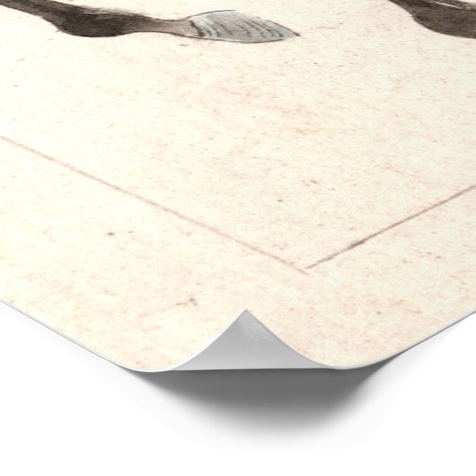 Poster armure et casque à corne, Samouraï à cheval (Coin)