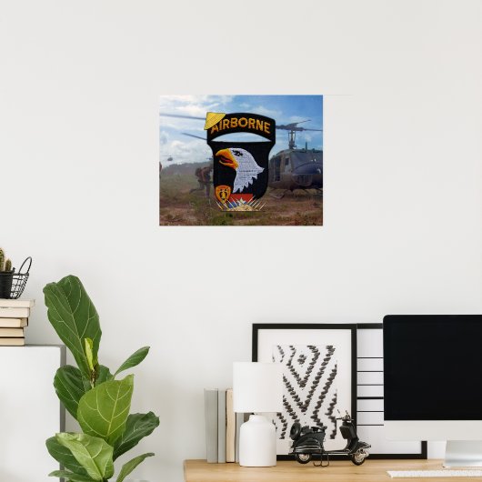 Poster Army 101st ABN Div criant Eagles Patch (Bureau à domicile)