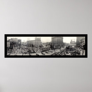 Poster Army Parade Detroit Photo 1914