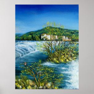 Poster ARNO RIVER À ROVEZZANO Florence Italie