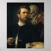 Poster Arnold Böcklin - Autoportrait avec mort (Devant)