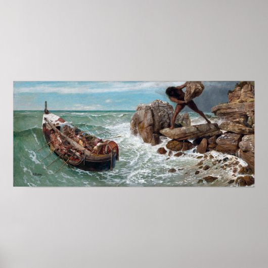 Poster Arnold Böcklin Odysseus et Polyphemus (Devant)