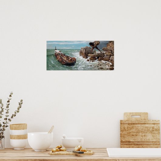 Poster Arnold Böcklin Odysseus et Polyphemus (Cuisine)