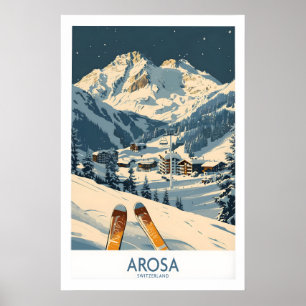 Poster Arosa Ski Print - Suisse 1